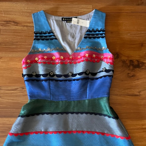 Anthropologie Diane Graphic Striped Midi Dress XS New - Picture 5 of 16